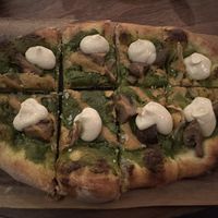 Pesto sourdough flatbread   at Bar Avelo in Toronto