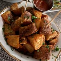 Patatas Bravas  at Spain Wine Bar in Ocean City