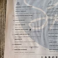 Menu annotated to show vegan friendly options   at Spain Wine Bar in Ocean City