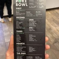 Poke Bowl Menu at Poke Bowl in New York City