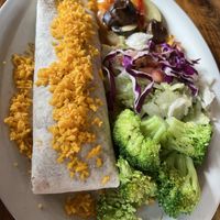 Vegan burrito and steamed veggies  at Molly's in Memphis
