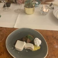 Dessert - panna cotta and mousse au chocolat  at Die Weinstube Nachhaltig Geniessen in Zeltingen