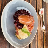 Chocolate mousse and ice cream  at Die Weinstube Nachhaltig Geniessen in Zeltingen
