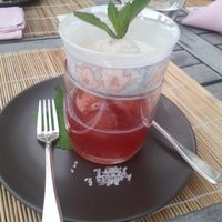 Rhubarb-Dessert at Die Weinstube Nachhaltig Geniessen in Zeltingen