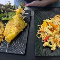 vietnamese pancake and noodles with vegetables #Veganuary at Quán Chày Mộc - Maybe closed in Phan Thiet