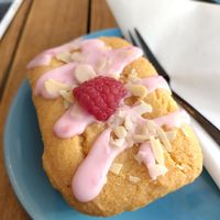 Bakewell tart at The Dancing Turtle in Porthcawl