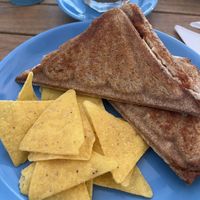 Vegan sundried tomato and cheese toastie  at The Dancing Turtle in Porthcawl
