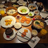 Mushroom broth, dumplings, vegan nuggets, Thai soup, fried rice, and more!  at Qing Chun By Perma in Shanghai