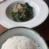 Spinach with sesame saus  at Qing Chun By Perma in Shanghai
