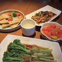 Beancurd, Indian pancakes, bimi, tomato-passionfruit saladd  at Qing Chun By Perma in Shanghai