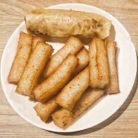 Vegan fried carrot cake stick and popiah at SIN - Yin Sun Snack - T1 in East Singapore