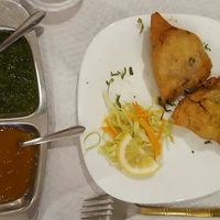 Starter - samosa at Saffron Indian Kitchen in Praia Da Luz
