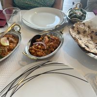 Chana Masala. Mushroom dish, vegan roti  at Saffron Indian Kitchen in Praia Da Luz