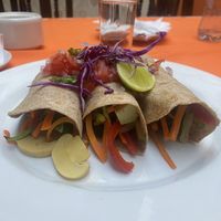 Vegan tacos   at La Casona Restaurant in Puno