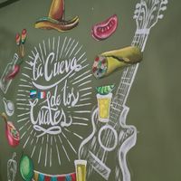 Beautiful artwork at La Cueva De Los Cuates in Puerto Ayora