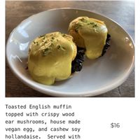 What their menu showed as the vegan eggs Benedict (see next photo for what they brought me instead). at Cedar Point Bar and Kitchen in Philadelphia