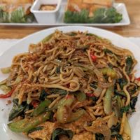 Farmer's Noodle, mild spice level. Yummy! at Asian Bowl in Milpitas