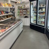 Backroom of the store with refrigerated goods  at Vegan Wolf  in Vienna