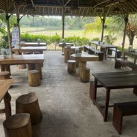 Beautiful scenery of ricefields   at Kedai Mini Resto Rice Field in Pangandaran