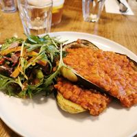 Lentil stuffed spicy eggplant at Ubiquitous Restaurant in Buncrana