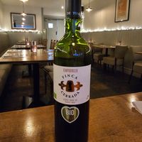 Vegan wine. at Ubiquitous Restaurant in Buncrana