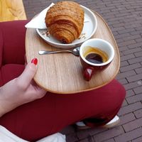 Pain au chocolat + espresso at Petit by Sam in The Hague