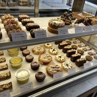 Several vegan options (marked with a v)  at Petit by Sam in The Hague