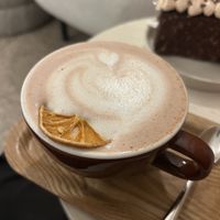 Orange Hot Chocolate w Oat Milk 5€  at Petit by Sam in The Hague