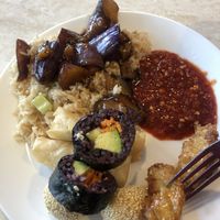All vegan  at Pepper Tree Veggie Cuisine in Houston