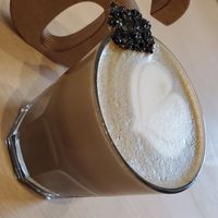 Black Sesame Coffee at Hey Happy in Victoria