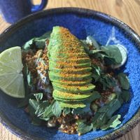 Crispy rice bowl  at Mora Mora Colima   in Mexico City