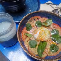 Burrata vegana at Mora Mora Colima   in Mexico City