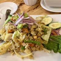 Pineapple fried rice made vegan  at Thai Zapp Restaurant and Bar in Charleston