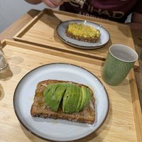 Scrambled “egg”  and avocado &. Sauerkraut   at The Kind  in Kyoto