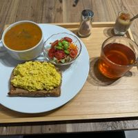 Vegan egg set  at The Kind  in Kyoto