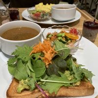 Avocado toast set & scrambled tofu set  at The Kind  in Kyoto