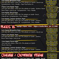 Vegan Menu at Chilewok Meat & Vegan - Reino del Aji in La Serena