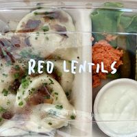 Red lentil pierogis   at Kemuri in Reykjavik