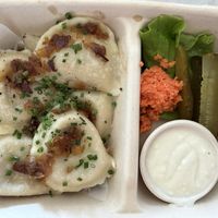 Red lentil pierogis   at Kemuri in Reykjavik