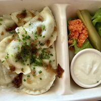 Black lentil pierogis  at Kemuri in Reykjavik