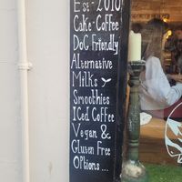 Outside at L's Coffee & Bookshop in Conwy