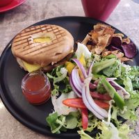 Falafel bagel at L's Coffee & Bookshop in Conwy