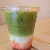 strawberry matcha latte with oatmilk at KOCO  in Virginia Beach