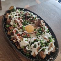 Tofu Sisig (ask them to remove egg and mayo) at Mila's Restaurant in Moalboal