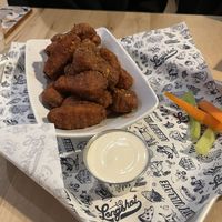 Cauliflower wings were salty but quite goodd  at Left Field Brewery in Toronto