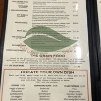 Menu at The Grain Cafe in Los Angeles
