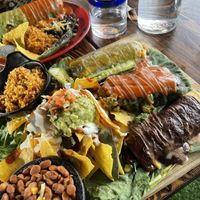 The Fiesta Plate and Wet Burrito  at The Grain Cafe in Los Angeles
