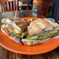Vegan torta and their homemade hot sauce!  at The Grain Cafe in Los Angeles