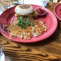 Sausage and egg muffin  at The Grain Cafe in Los Angeles