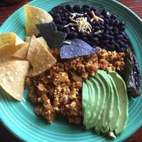 huevos/soyrizo plate  at The Grain Cafe in Los Angeles